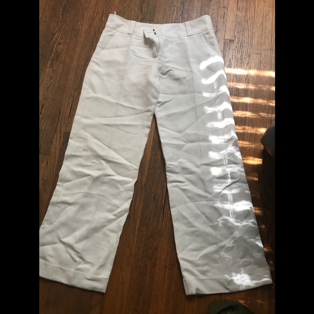 Burberry linen/rayon white pants Size 8